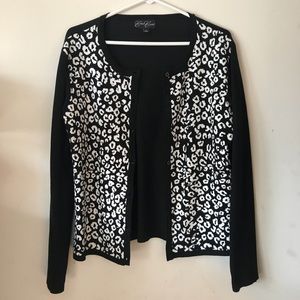 CLASSIC Black and White Cardigan!!! Size Large